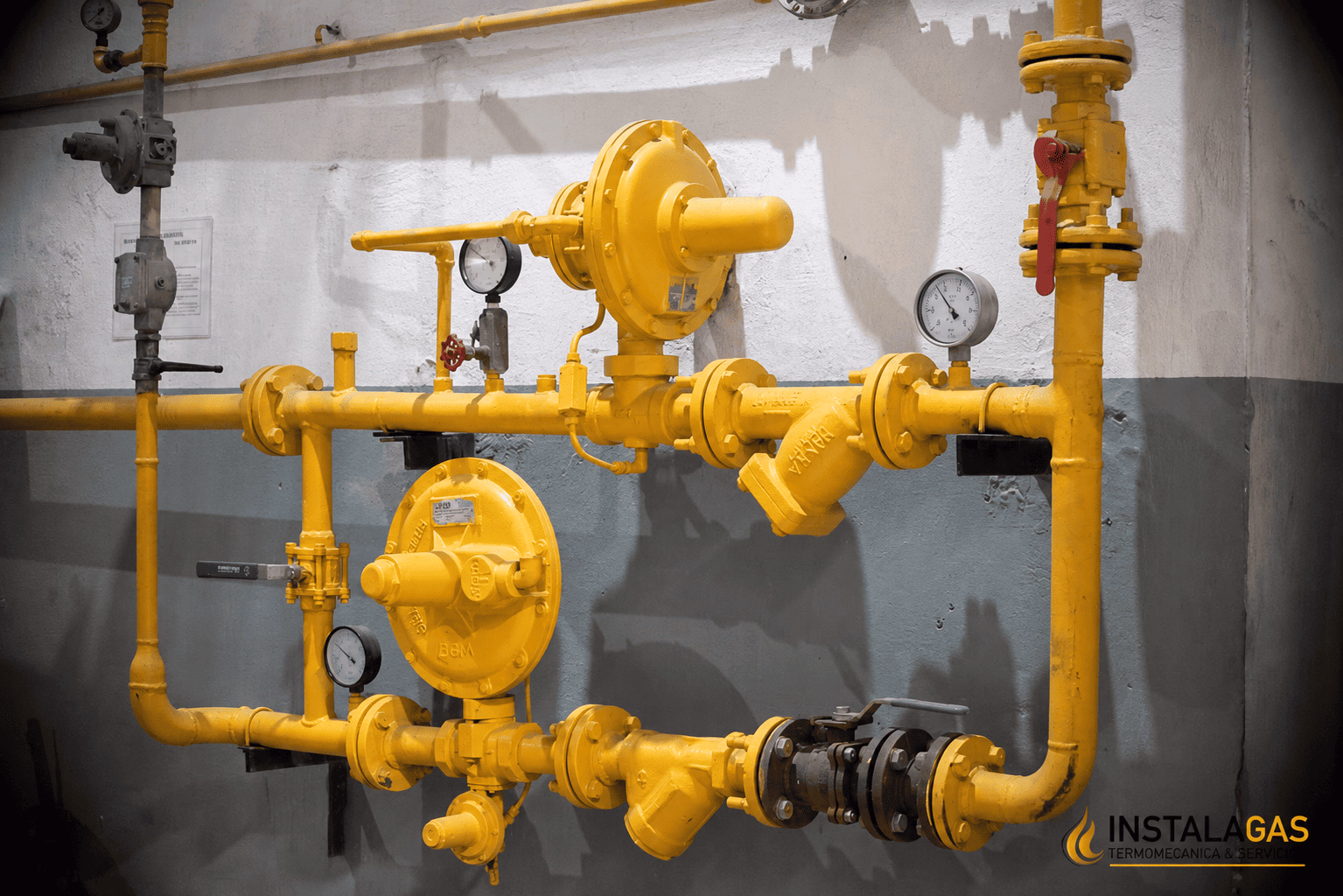 Medidor de gas y cañerías